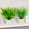 BRINJOY 4-Pack Mini Artificial Potted Plants - Small Faux Greenery for Indoor Spring Decor, Home Office, and Desktop - 2 of 4