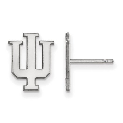 Black Bow Jewelry 14k White Gold Indiana Hoosiers NCAA Post Earrings