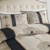 Gracie Mills Kurtis 7-Piece Red Jacquard Comforter Set with Designer Throw Pillows - 2 of 4