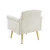 TIRAMISUBEST velvet armchair with metal legs, off white - 4 of 4