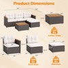 Costway 5 Piece Wicker Conversation Set Patio Rattan Chair & Coffee Table Set for Porch - 3 of 4