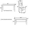 6 PCS Farmhouse Dining Set, Rectangular Dining Table with MDF Table Top, Upholstered Bench and Chairs with Rubberwood Frame-Coolbibila - 4 of 4