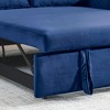 54" Velvet Convertible Loveseat Sofa Bed with Adjustable Backrest, Pull-Out Bed, Grid Armrests, and Detachable Storage Pockets - 4 of 4