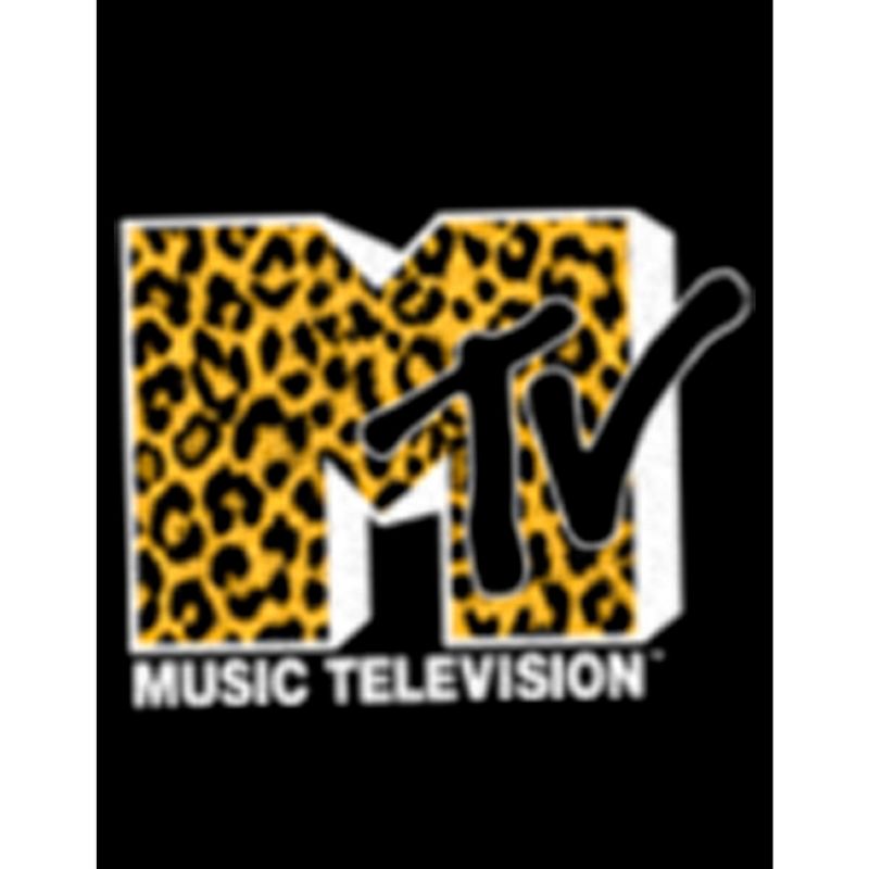 Juniors Womens MTV Small Cheetah Print Logo Jogger Sweatpants, 2 of 4