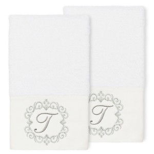 Linum Home Textiles 100% Turkish Cotton MONICA 2PC Embellished Hand Towel Set - 1 of 1