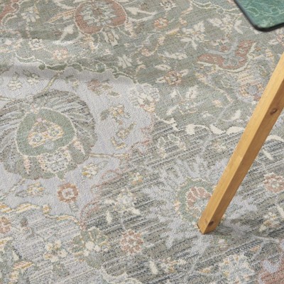 Transitional Moroccan Lanterns Wool Area Rug 8' x 10' - Grey