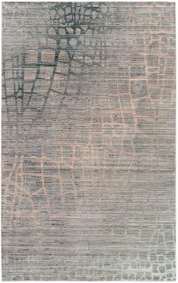 Grey and Multicolor Abstract 4' x 6' Synthetic Area Rug