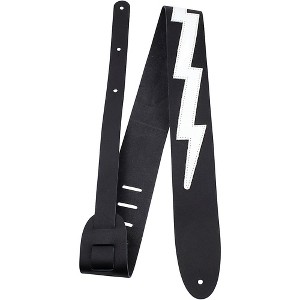 Perri's Lightning Bolt Leather Guitar Strap Black 2.5 in. - 1 of 3