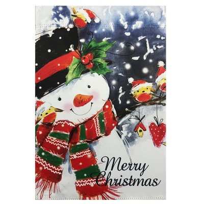 Northlight Snowman and Yellow Birds Merry Christmas Outdoor Garden Flag 28" x 40"