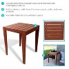 Sunnydaze Outdoor Meranti Wood with Mahogany Teak Oil Finish Square Wooden Patio Table - 23.75" - Brown - 2 of 4