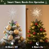 Aoibox Christmas Firework Tree Topper 12.2 Inch Glittered Epoxy Snowflake with 30 LED Lights 6 Hour Timer 8 Modes USB Remote 1 Piece - 3 of 4