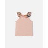 Deux par Deux Girl Organic Cotton Tank Top with Frill Pink and Black Butterfly - 2 Years - 3 of 4