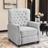 Oversized Pushback Recliner Chair Adjustable Tufted Armchair with Rivet Accents for Living Room, Light Grey - 2 of 4