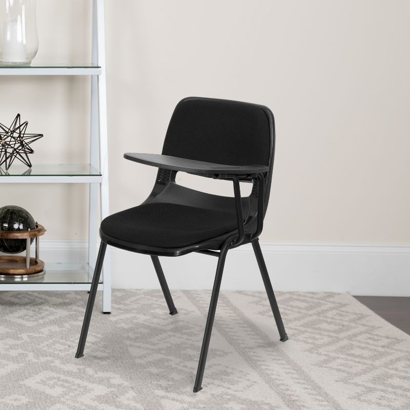 Flash Furniture Black Padded Ergonomic Shell Chair with Left Handed Flip-Up Tablet Arm, 2 of 7