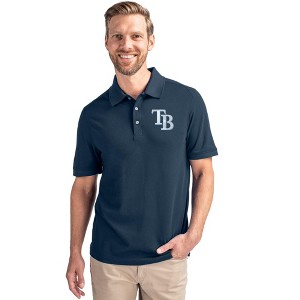 Tampa Bay Rays Cutter & Buck Advantage Eco Tri-Blend Pique Mens Polo - Liberty Navy - Medium - 1 of 1
