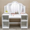 Kids Vanity with Lights,2 in 1 Princess Makeup Desk & Chair Set, Lighted Mirror, Storage Shelves & Cabinet - 3 of 4