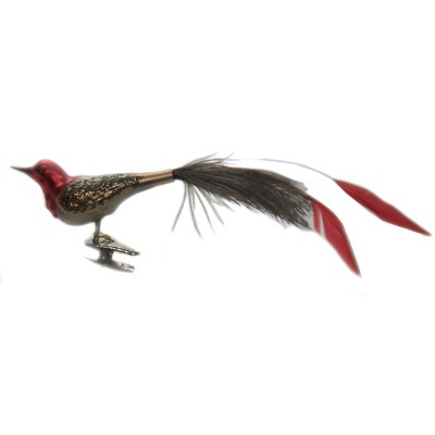 Inge Glas 1.5" Goldfinch Bird Clip-On Feather Tail  -  Tree Ornaments