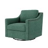CAVINAS 360° Swivel Accent Chair with Black Metal Legs,Ergonomic Cotton Linen Armchair for Living Room,Bedroom - 2 of 4