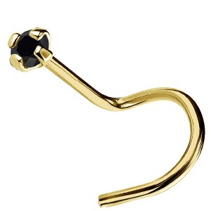 Jewelry Avalanche Black Moissanite 22G 14K Gold Nose Screw Nose Stud - 1 of 4