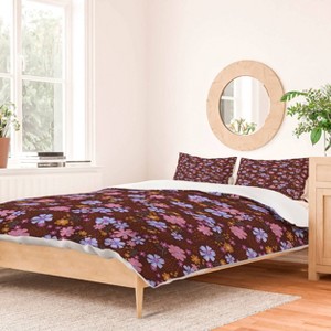 Deny Designs King Schatzi Brown Macy Floral Autumn Duvet Cover and Pillow Sham - 1 of 4