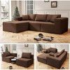 SYFERLORY 108" Cloud Sectional Couch with L-Shape Chaise,4 Seat Modern Modular Sofa with Deep Seat, No Assembly Required (Brown) - 3 of 4