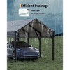 12 x 20 FT Metal Carport, Heavy Duty Carports Reinforced Frame and Steel Roof, All-Weather Shelter Canopy for Pickups, Boats, Cars, and Tractors - 2 of 4