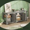 TV Stand for 65 Inch TV, Farmhouse Entertainment Center with Storage, 60 Inch TV Console Table with Shelves, Modern Media Console Cabinet with Doors - 4 of 4