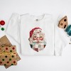 Santa Face Patchwork Print - Women's Garment Dyed Sweatshirt - 2 of 4