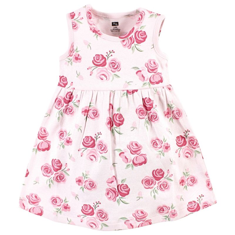 Hudson Baby Infant and Toddler Girl Cotton Dress and Cardigan Set, Blush Rose, 4 of 6