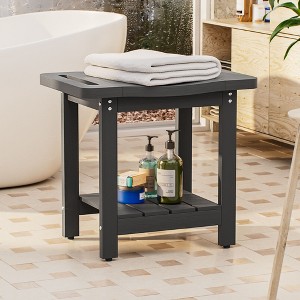Sonkuki HIPS Waterproof Shower Benches for Inside with Shower Head Holder for Spa, Bath, Shaving Legs - 1 of 4
