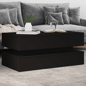 vidaXL Coffee Table Black Engineered wood 35.4 x 19.7 x 15.7 in - 1 of 4