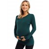 Maternity Shirt Side Button and Ruched Maternity Tunic Tops - 2 of 4