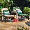 25" Swaying Palms Outdoor Floor Pillow Capri Blue - Pillow Perfect: Weather-Resistant, Indoor Use - 3 of 4
