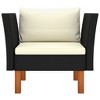 vidaXL Garden Sofa Black PE rattan Medium Removable Covers - 2 of 4