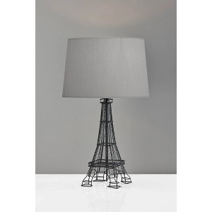 Adesso Eiffel Tower Table Lamp Black/Gray: Acrylic Base, No Assembly, UL Listed, 3-Way Switch - 1 of 4
