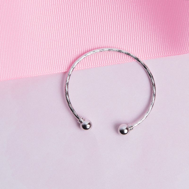 Baby Girls' Cable Ball Cuff Bracelet Sterling Silver - In Season Jewelry, 4 of 6