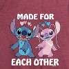 Women's - Lilo and Stitch - Made For Each Other Short Sleeve Graphic T-Shirt - 2 of 4