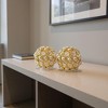 HomeRoots Set of Two Gold Ivory And Pearl Faux Crystal And Metal Decorative Orbs - 2 of 4