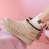 Bearpaw Women's Boot Anklet Cable Socks 2pk - Egret - 3 of 4
