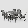 Hallandale Sarasota 7pc Cast Aluminum Dining Set - Hammered Bronze - Christopher Knight Home: Weather-Resistant, 6 Arm Chairs - image 2 of 4