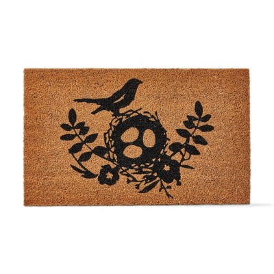 tagltd 1'6" x 2'6" Bird With Nest Rectangle Indoor and Outdoor Coir Door Welcome Mat Beige