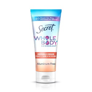 Secret Whole Body Aluminum Free Deodorant Clear Cream - Peach & Vanilla - 3.0oz - 1 of 4