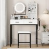 MDF Dressing Table Vanity with American Standard Socket, Modern Wooden Vanity Desk with Drawers, Bedroom Makeup Vanity Set - 4 of 4