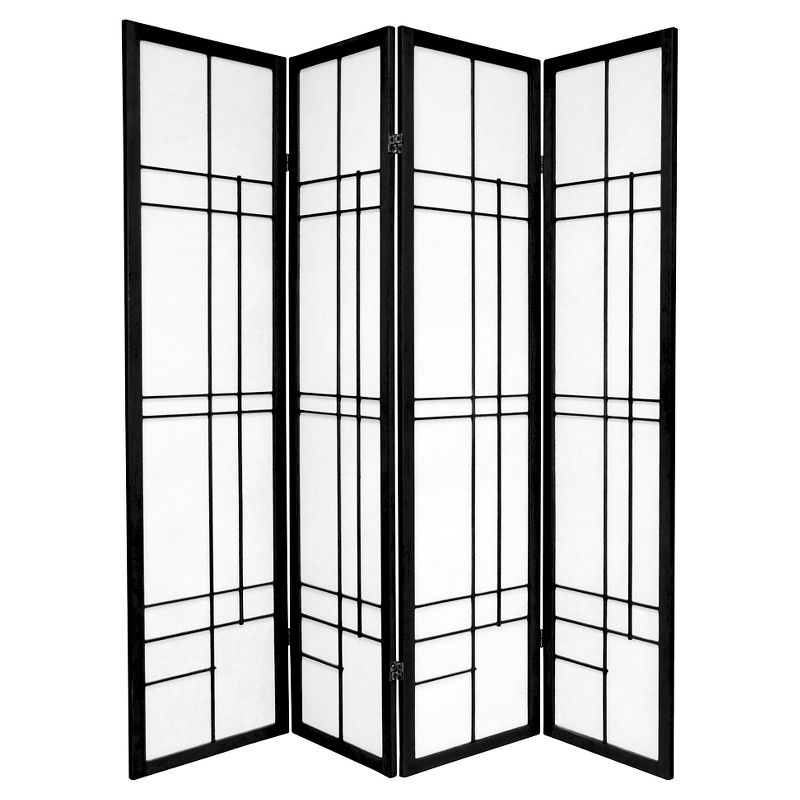 6 ft. Tall Eudes Shoji Screen - Black (4 Panels), 1 of 6