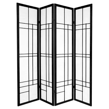 6 ft. Tall Eudes Shoji Screen - Black (4 Panels)
