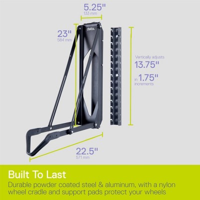 Black Steel Adjustable Pivot Bike Storage Rack
