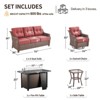 Buenhomino 5 Piece Outdoor Patio Furniture Set with 50000 BTU Propane Fire Pit Table, Deep Seating Wicker Swivel Rocker Chairs Patio Conversation Set - 4 of 4