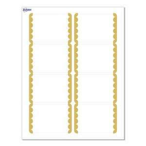 Avery® Name Tags, 2-1/3" x 3-3/8", Gold Dots Edge, Matte White, 80ct - 1 of 4