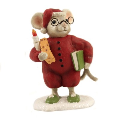 Christmas 4.5" Papa Mouse Glasses Cheese Candle  -  Decorative Figurines
