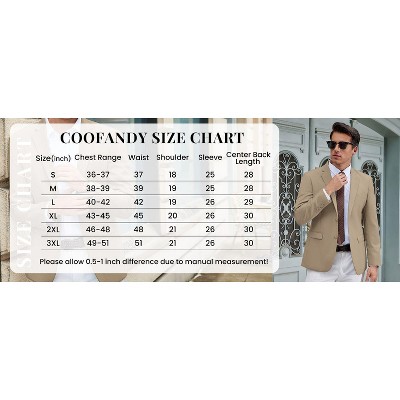 COOFANDY Men's Casual Blazer Lightweight Sport Coats Two Buttons Slim Fit Suit Jacket for Business Wedding Dress Light Grey XXXL — фото 6